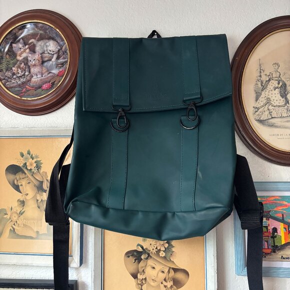 Rains MSN Backpack In Green - Picture 1 of 9
